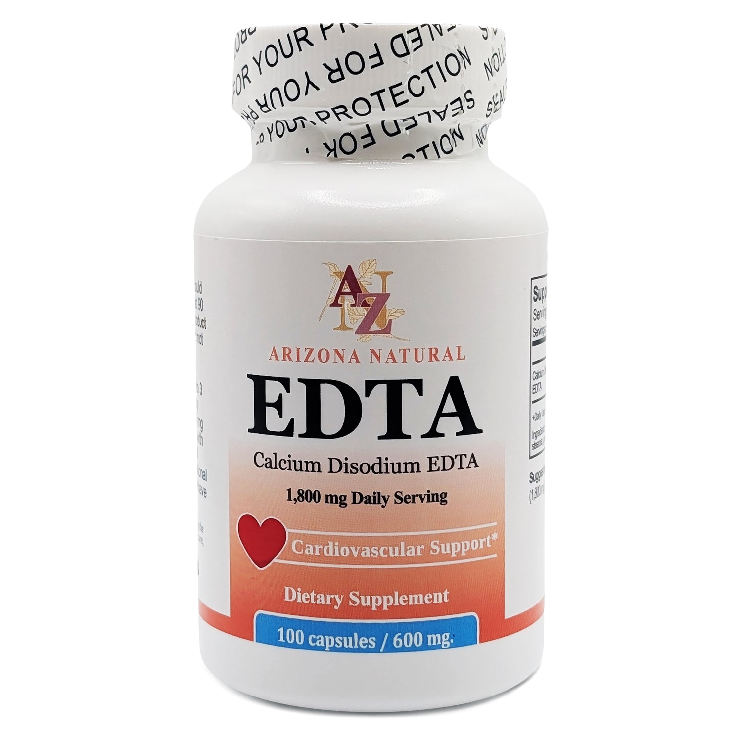 Supplement bottle labeled 'Arizona Natural EDTA' on a white background